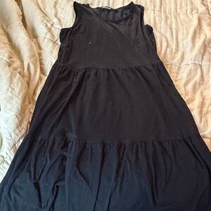 Women's Black Tiered Sleeveless Dress